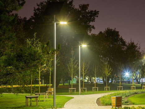 LED-Solarleuchten im Park