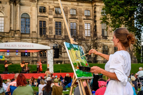 Malen beim Palais Sommer in Dresden